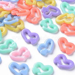Opaque Acrylic Beads, Heart, Mixed Color, 17.5x23.5x4mm, Hole: 1.6mm(X-SACR-S306-02A)