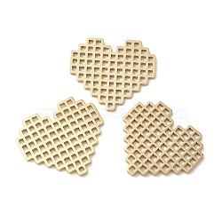 Ion Plating(IP) 316L Surgical Stainless Steel Pendants, Nickel Free, Heart Charm, Laser Cut, Real 18K Gold Plated, 18.3x20x1.1mm(STAS-H213-11G-02)