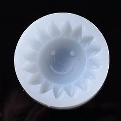 Food Grade Sun Silicone Molds, Fondant Molds, Baking Molds, Chocolate, Candy, Biscuits, UV Resin & Epoxy Resin Jewelry Making, White, 70x31mm, Inner Diameter: 62mm(DIY-F045-35)