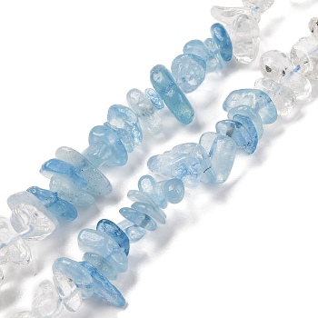 Natural Quartz Crystal & Aquamarine Beads Strands, Chip, 4~17x4~10x1~8mm, Hole: 0.8~1mm, about 15.35~16.14 inch(39~41cm)