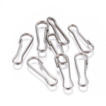 304 Stainless Steel Keychain Clasp Findings, Stainless Steel Color, 25x8.4x2mm, Hole: 22.5x3~6mm