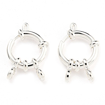 304 Stainless Steel Spring Ring Clasps, Ring, Silver, 14x4mm, Hole: 2.5mm