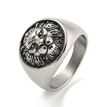 304 Stainless Steel Ring, Lion, Inner Diameter: 19mm