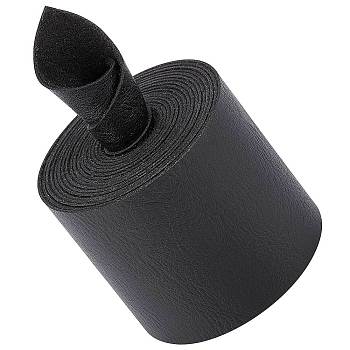 PU Imitation Leather Cord, for Clothing, Flat, Black, 50x1.2mm, about 2.19 Yards(2m)/Roll
