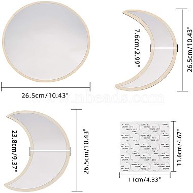 Acrylic Wooden Moon Phase Mirror(DIY-WH0167-48A)-2