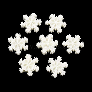 Floral White Snowflake Resin Cabochons