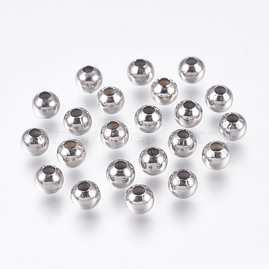 Stainless Steel Color Round Stainless Steel Spacer Beads