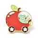 Cartoon Apple & Frog Enamel Pin(JEWB-P008-D01)-1