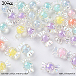 30Pcs Transparent Acrylic Beads, Bead in Bead, AB Color, Candy, Mixed Color, 9x17x8.5mm, Hole: 2mm(TACR-YW0002-34)