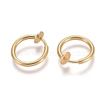 304 Stainless Steel Clip-on Earring Findings, for Non-pierced Ears, Golden, 15x1.5mm(X-STAS-E482-17G)