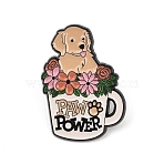 PAW POWER Colorful Enamel Pins, Alloy Lapel Pin Backs for Backpack Clothes, Black, Dog, 31x22mm(JEWB-L027-04EB-02)