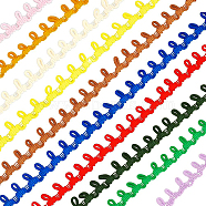 20 Yards 10 Colors Chinlon Braid Trims with Elastic Button Loops, Buttonhole Ribbons for Costume Crafts and Sewing, Mixed Color, 14x2mm, 2 yards/color(SRIB-BC0001-04)