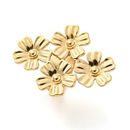 304 Stainless Steel Flower Adjustable Rings for Women, Golden, Inner Diameter: 17mm(RJEW-F158-04G-01)