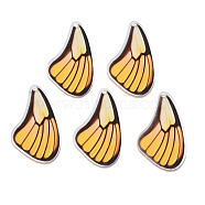 Printed Translucent Acrylic Pendants, Butterfly, Gold, 35x21x2mm, Hole: 1.5mm(OACR-N133-029)