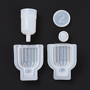 Refillable Bottle Silicone Molds, Storage Molds, Resin Casting Molds, for UV Resin, Epoxy Resin Craft Making, White, 56x46x18mm, Inner Diameter: 41x31mm(DIY-M031-17)