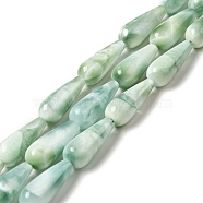 Natural Glass Beads Strands, Grade AB+, Teardrop, Aqua Blue, 20~21x8mm, Hole: 1mm, about 20pcs/strand, 15.5~15.7''(39.37~39.88cm)(G-I247-35C)