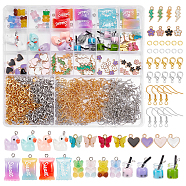 WADORN DIY Earring Pendant Making Kit, Including Glass Bottle & Resin & Alloy Enamel Pendants, Iron Earring Hooks, Alloy Clasps, Jelly & Duck & Butterfly & Flower & Heart, Mixed Color, 700Pcs/box(DIY-WR0003-77)