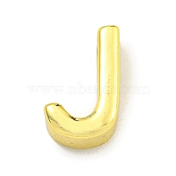 Brass Beads, Real 18K Gold Plated, Letter J, 8.5x5x3mm, Hole: 1.8x1mm(KK-K354-07G-J)