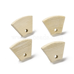 Ash Wood Stud Earring Findings, with 304 Stainless Steel Pin, Fan, 12x15.5mm, Hole: 1.8mm, Pin: 0.7mm(EJEW-N017-011H)