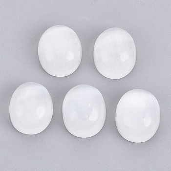 Natural Selenite Cabochons, Oval, 12x10x6mm