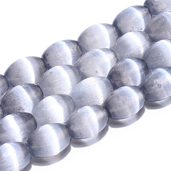 Dyed Natural Selenite Beads Strands, Barrel, Lavender, 14~14.5x10mm, Hole: 0.9mm, about 28pcs/strand, 15.67''(39.8cm)