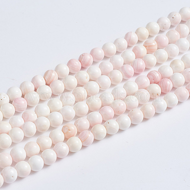 3mm Round Pink Shell Beads