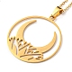 201 Stainless Steel Moon Pendant Necklace with Cable Chains(NJEW-Q317-32G)-2