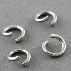 Tarnish Resistant 304 Stainless Steel Open Jump Rings, Round, Stainless Steel, 18 Gauge, 7x1mm, Inner Diameter: 5mm(A-STAS-R049-7x1mm)