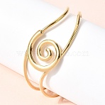 304 Stainless Steel Cuff Bangles for Women, Vortex, Real 18K Gold Plated, Inner Diameter: 1.85x2.46 inch(4.7x6.25cm)(BJEW-P387-03G)