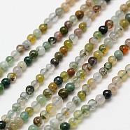 Natural Indian Agate Bead Strands, Round, 2mm, Hole: 0.8mm, about 184pcs/strand, 16 inch(X-G-A130-2mm-K06)