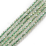 Electroplate Glass Beads Strands, Full Rainbow Plated, Faceted, Rondelle, Light Yellow, 2~2.3x1.7~1.9mm, Hole: 0.3mm, about 208~214pcs/strand, 14.06~14.33''(35.7~36.4cm)(EGLA-F149-FR-09)