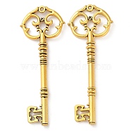 Tibetan Style Zinc Alloy Big Pendants, Key, Antique Golden, 82x31x5.5mm, Hole: 2mm(FIND-G075-01AG)