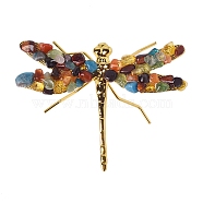 Natural Mixed Stone Dragonfly Display Decorations, Animal Crafts for Table Decor Home Decor, 100x80mm(PW-WGD9E25-18)