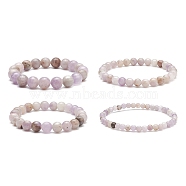 4Pcs 4 Size Natural Amethyst Round Beaded Stretch Bracelets Set, Gemstone Jewelry for Women, Inner Diameter: 2~2-1/8 inch(5.1~5.5cm), Beads: 4.5~10.5mm, 1Pc/size(BJEW-JB08992)