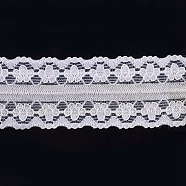 Lace Trim Nylon Ribbon for Jewelry Making, White, 1 inch(26mm), about 300yards/roll(274.32m/roll)(ORIB-F003-020)