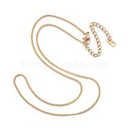 304 Stainless Steel Necklaces, Curb Chain Necklaces, Golden, 16.14 inch(41cm)(NJEW-E080-11G)