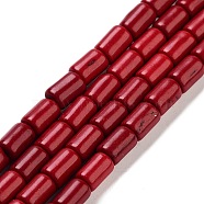 Synthetic Turquoise Beads Strands, Dyed, Column, Red, 6x4mm, Hole: 1mm, about 64pcs/strand, 15.5 inch(TURQ-G120-4x6mm-07)