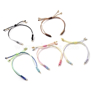 Adjustable Braided Nylon Thread Link Bracelet Makings, Fit for Connector Charms, Mixed Color, Golden, 8-1/2~9-5/8 inch(21.5~24.3cm)(AJEW-JB01160-02)