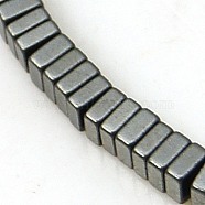 Non-magnetic Synthetic Hematite Beads Strands, Square, Gray, 2x2x1mm, about 400pcs/strand, 16 inch(G-E175-1)