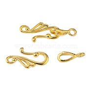 Tibetan Style Hook and Eye Clasps, Lead Free and Cadmium Free, about 12mm wide, 25mm long, Bar: 16mm long, hole: 3mm, LF1157Y, Gold Color(X-K08ZJ011)