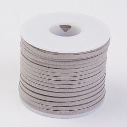 Faux Suede Cords, Faux Suede Lace, Silver, 3x1mm, about 30m/roll(LW-WH0001-1126)