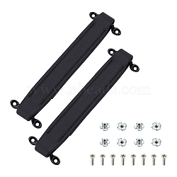 CHGCRAFT 2 Sets PU Leather Audio Handles, with Alloy Suspension Clasps and Iron Screws, with 12Pcs 201 Stainless Steel Flat Head Machine Screws, Black, Handle: 210x32x10mm, Hole: 4.5mm(AJEW-CA0002-94)