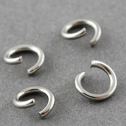 Tarnish Resistant 304 Stainless Steel Open Jump Rings, Round, Stainless Steel, 18 Gauge, 7x1mm, Inner Diameter: 5mm(A-STAS-R049-7x1mm)
