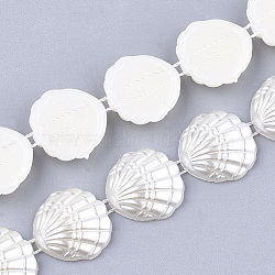 ABS Plastic Imitation Pearl Beaded Trim Garland Strand, Great for Door Curtain, Wedding Decoration DIY Material, Shell, Creamy White, 16.5x5mm; 10yards/roll(AJEW-S073-13)