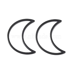 Ion Plating(IP) 304 Stainless Steel Linking Rings, for Jewelry Making, Moon, Black, 25x17.5x0.8mm, Inner Diameter: 23x8.5mm(STAS-TAC0002-17-03B)