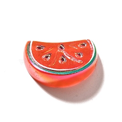 Electroplate UV Plating Opaque Fruit Resin Cabochons, Iridescent, Watermelon, 15.5x25.5x10mm(CRES-U004-03G)