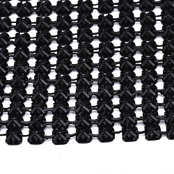 Aluminum Beaded Trim Mesh Ribbon Roll, for DIY Jewelry Craft Making, Black, 19-1/4~19-3/4 inch(490~500mm)(AW-N002-01B)