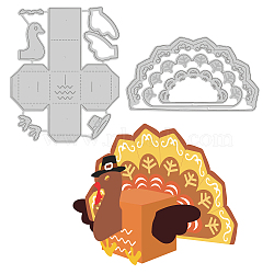 Carbon Steel Cutting Dies Stencils, for DIY Scrapbooking, Photo Album, Decorative Embossing, Paper Card, Matte Platinum Color, Turkey, 10.8x6~8.8x0.08cm, 2pcs/set(DIY-WH0309-324)