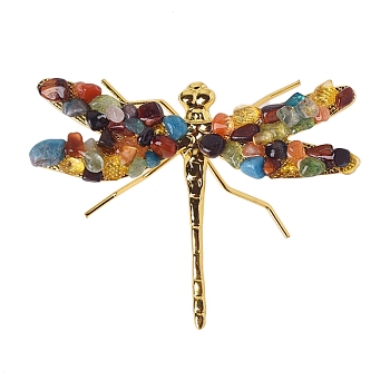 Natural Mixed Stone Dragonfly Display Decorations, Animal Crafts for Table Decor Home Decor, 100x80mm