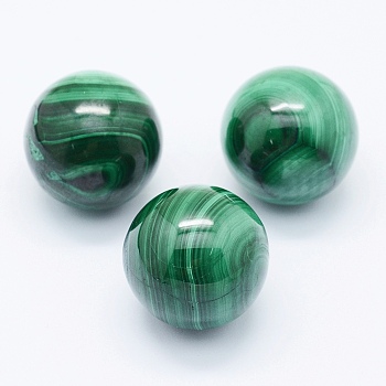 Natural Malachite Beads, Gemstone Sphere, Undrilled/No Hole, Round, 26~27mm